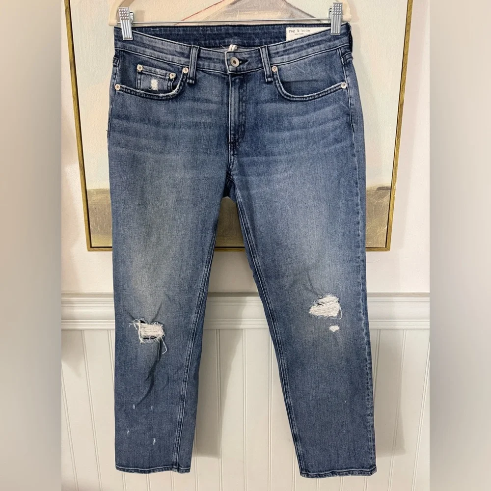 RAG & BONE Dre Low Rise Slim Boyfriend Crop Jeans Size 27 - Picture 1 of 7